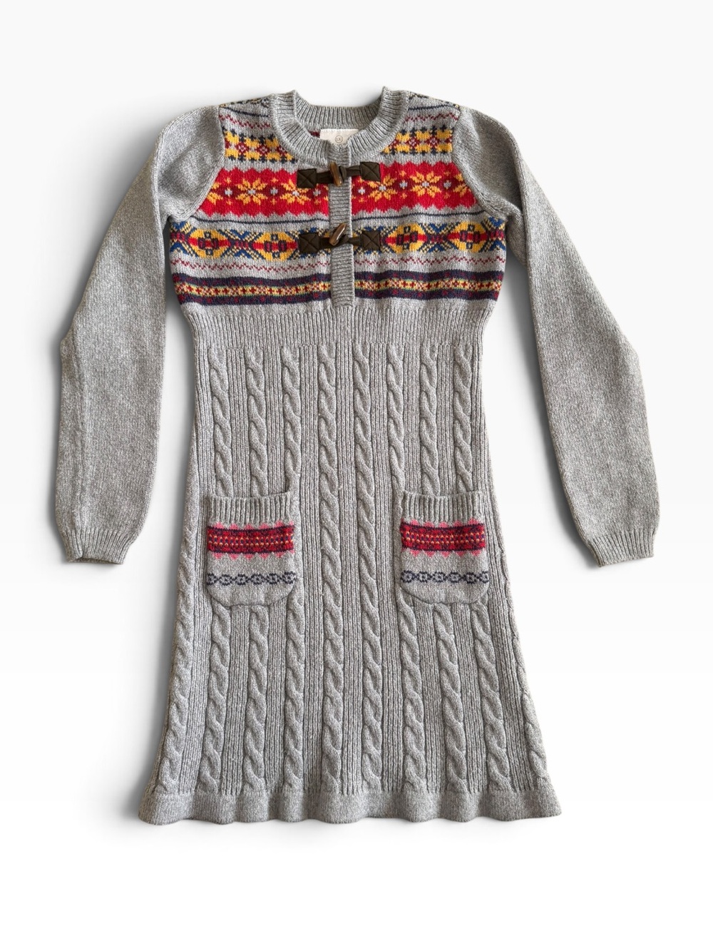 Hanna Andersson Fair Isle / Nordic Storyteller Sweater Dress Girls Size 130/ 8